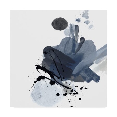 Trademark Fine Art Irena Orlov 'Blue & Black Splash I' Canvas Art, 18x18 WAG08348-C1818GG